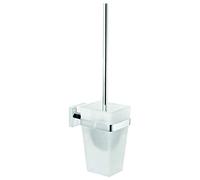 tesa Exxclusiv porte-papier toilette avec tablette, adhésif, acier inoxydable, design raffiné, garanti inoxydable, 99mm x 160mm x 139mm