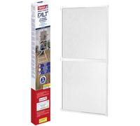 tesa Moustiquaire de porte FALT 55415 – Cadre pliant alu, télescopique, blanc 80 x 170 à 100 x 220cm