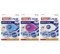 tesa film® 2Rollen kristall-klar + Mini Abroller farbig sortiert