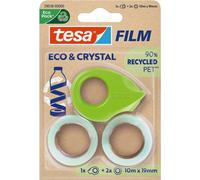 tesa Film ECO & CRYSTAL + dévidoir 2 rouleaux de 19 mm x 10 m blister