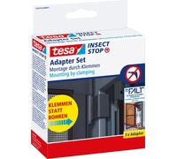 Tesa Insect Stop FALT Adaptateur Adhésif de Porte pour Cadres en Aluminium - Supports pour le Montage de Cadres de Portes Moustiquaires sans Perçage ni Vis - Anthracite