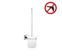 Tesa - Hukk Brosse WC installation murale, pose facile sans perçage, Chrome (40248-00000-00)