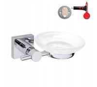 tesa® Hukk porte savon original, finition brillante métal chromé, adhésif, technologie sans percer