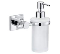 Tesa Hukk Wall-mounted Distributeur de savon, finition brillante métal chromé, adhésif, technologie sans percer, 170 x 127 x 110 mm 40255-00000-00 Angulaire