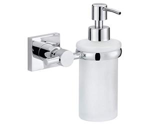 Tesa Hukk Wall-mounted Distributeur de savon, finition brillante métal chromé, adhésif, technologie sans percer, 170 x 127 x 110 mm 40255-00000-00 Angulaire