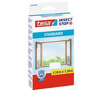 Tesa Insect Stop Auto-Agrippant STANDARD pour Fenêtres - Filet Anti-Moustiques Adhésif - Découpable à la Dimension Souhaitée - Blanc, 110 cm x 130 cm