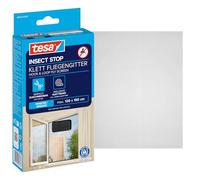 Tesa Insect Stop Auto-Agrippant STANDARD pour Fenêtres - Filet Anti-Moustiques Adhésif - Découpable à la Dimension Souhaitée - Anthracite, 130 cm x 150 cm