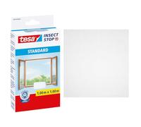 tesa Insect Stop Auto-Agrippant STANDARD pour Fenêtres - Filet Anti-Moustiques Adhésif - Découpable à la Dimension Souhaitée - Blanc, 100 cm x 100 cm