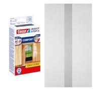 tesa Insect Stop COMFORT Moustiquaire pour Portes - Toile Anti Insectes en Deux Parties - Bande Auto-Adhésive Easy-On Easy-Off - Sans Percer - 2 x 65 cm x 220 cm - Gris Anthracite