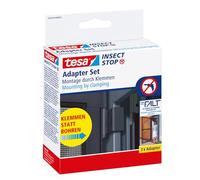 Tesa Insect Stop FALT Adaptateur Adhésif de Porte pour Cadres en Aluminium - Supports pour le Montage de Cadres de Portes Moustiquaires sans Perçage ni Vis - Anthracite