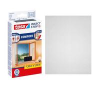 tesa INSECT STOP H&L Fly Screen Premium Windows - moustiquaire avec ruban crochet et boucle solide, peut être retiré sans laisser de résidu, sans percer - 130 cm x 130 cm - Anthracite (Transparent)