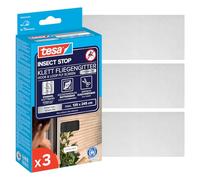 tesa INSECT STOP H&L Fly Screen Premium Windows - moustiquaire avec ruban crochet et boucle solide, peut être retiré sans laisser de résidu, sans percer - 3x 125 cm x 245 cm - Anthracite (Transparent)