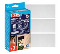 tesa INSECT STOP H&L Fly Screen Premium Windows - moustiquaire avec ruban crochet et boucle solide, peut être retiré sans laisser de résidu, sans percer - 3x 135 cm x 155 cm - Anthracite (Transparent)