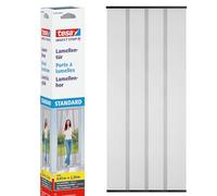 tesa Insect Stop Lamella STANDARD pour Portes - Rideau 4 Parties de Filets Anti-Moustiques avec Bandes Auto-Agrippantes - Sans Perçage - Anthracite, 95 x 220 cm