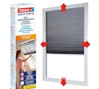 tesa Moustiquaire plissée INSECT STOP Pleated Alumium, télescopique, sans perçage, blanc