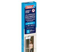 Tesa Insect Stop Cadres Alu Comfort pour Portes - Moustiquaire avec Cadre en Aluminium pour Portes-fenêtres & Clear View - Blanc, 120 cm x 240 cm