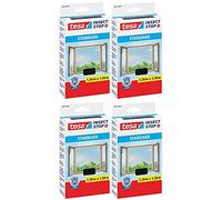 tesa® Insect Stop Standard Lot de 4 moustiquaires, pour fenêtre, découpable, sans perçage, anthracite, 130 x 150 cm