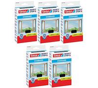 tesa® Insect Stop Standard Lot de 5 moustiquaires, pour fenêtre, découpable, sans perçage, anthracite, 130 x 150 cm