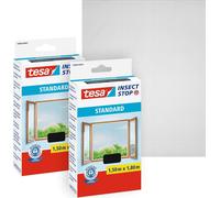 tesa Insect Stop Standard Moustiquaire de fenêtre en pack de 2 - Moustiquaire à découper - Protection contre les moustiques sans percer - Moustiquaire - 2X 150 cm x 180 cm - Anthracite