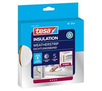 tesa INSULATION Bande d'étanchéité S - Joint en caoutchouc autocollant pour l'isolation des fentes sur les fenêtres et les portes - Blanc - 25 m x 9 mm x 4 mm