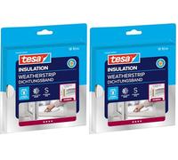 tesa INSULATION Bande d'étanchéité S - Joint en caoutchouc autocollant pour l'isolation des fentes sur les fenêtres et les portes - Blanc - 10 m x 9 mm x 4 mm (Lot de 2)