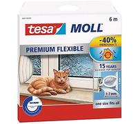 tesa INSULATION Calfeutrer Premium - Joint silicone autocollant pour isoler les fentes sur les fenêtres et les portes - Blanc - 6 m x 9 mm x 7 mm