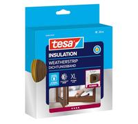 tesa INSULATION Joint en caoutchouc XL - Joint autocollant pour l'isolation des fentes sur les fenêtres et les portes - Marron - 25 m x 9 mm x 7 mm