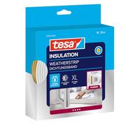 tesa INSULATION Joint en caoutchouc XL - Joint autocollant pour l'isolation des fentes sur les fenêtres et les portes - Blanc - 25 m x 9 mm x 7 mm