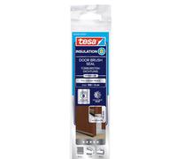 tesamoll Bas de Porte Isolant Spécial Sols Irréguliers - Brosse Auto-Adhésive et Découpable - Isolation Thermique et Phonique, Anti-Poussière - Espaces jusqu'à 15 mm - Marron