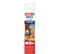 tesamoll Bas de Porte Isolant Spécial Sols Irréguliers - Brosse Auto-Adhésive et Découpable - Isolation Thermique et Phonique, Anti-Poussière - Espaces jusqu'à 15 mm - Marron