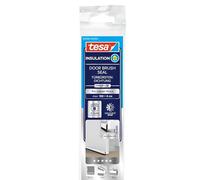 tesa INSULATION Premium Rail d'étanchéité pour sols irréguliers - Joint d'étanchéité autocollant en aluminium pour protéger des courants d'air - Blanc - avec brosse d'étanchéité jusqu'à 15 mm