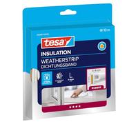 tesa INSULATION Ruban d'étanchéité L - Joint - 10 m x 9 mm x 5,5 mm - Blanc | Joint en caoutchouc autocollant pour calfeutrer les interstices des fenêtres et des portes - Contre le froid et la chaleur