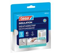 tesa INSULATION Ruban d'étanchéité S - 6 m x 9 mm x 4 mm - Blanc | Joint en mousse adhésif pour l'isolation des fenêtres et des portes, protection contre le froid et la chaleur