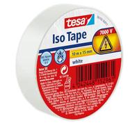 tesa Isoler Ruban Adhésif pour l'Isolation, le Cerclage et la Fixation de Câbles Électriques jusqu'à 6000 v - Câbles Audio, Vidéo et Alimentation - Ignifuge - 10 m x 15 mm - Blanc