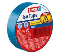 tesa Isoler Ruban Adhésif pour l'Isolation, le Cerclage et la Fixation de Câbles Électriques jusqu'à 6000 v - Câbles Audio, Vidéo et Alimentation - Ignifuge - 10 m x 15 mm - Bleu