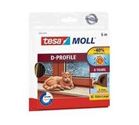 tesa Joint d'étanchéité en caoutchouc P-Profil - Autocollant - Pour fenêtre, fenêtre, fenêtre, isolation contre le froid - 9 x 7 cm - 6 m - Marron