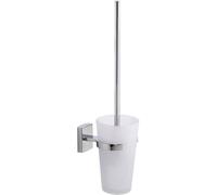Tesa Klaam Brosse Toilette Suspendue, métal chromé, adhésif, Technologie sans percer 40260-00000-00 Chromé Blanc