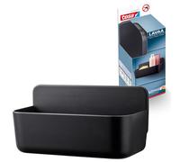 Tesa Panier de rangement Lavaa – noir mat, montage sans perçage, Powerstrips XL – M