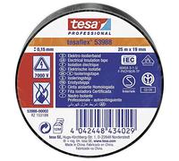 tesaflex 53988 Ruban isolant électrique en PVC IEC, 19mmx25m, noir x10 morceau