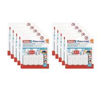 tesa Lot de 10 Powerstrips Fixation Vario pour Rideaux Blanc Lot de 4 Crochets et 6 Strips