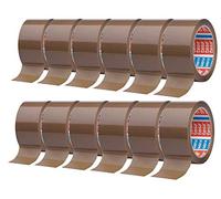 tesa Lot de 12 rouleaux de Bande Adhésive Ruban Silencieux pour emballer des colis et des boîtes d'expédition - Marron - 12 rouleaux de 66 m chacun