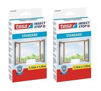 tesa Lot de 2 Moustiquaires Insect Stop Standard Fenêtre 1,10 m x 1,30 m Blanc