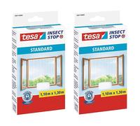 tesa Lot de 2 Moustiquaires Insect Stop Standard Fenêtre 1,10 m x 1,30 m Blanc
