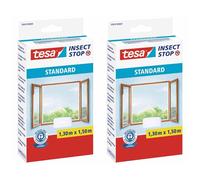tesa Lot de 2 Moustiquaires STANDARD pour fenêtre, 1,50 m x 1,30 m Blanc