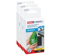 Tesa Lot De 3 Bandes Auto-Agrippante On & Off 20 Mm X 1,0 M Noir