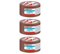 Tesa Lot de 3 Rubans Adhésif D'emballage BASIC PP 50mmx66m Marron