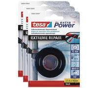 tesa Lot de 3 Rubans de R¿paration Extreme Repair 19 mm x 2,5m Etanch¿it¿ Isolation Noir