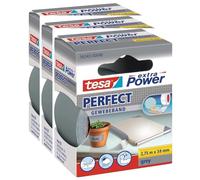TESA Lot de 3 Rubans toilé adhésif Extra power 38 mm x 2,75 m Gris