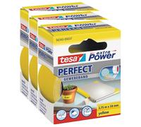 tesa Lot de 3 Rubans toilé adhésif Extra power 38 mm x 2,75 m Jaune