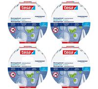 Tesa Lot De 4 Powerbonds Adhésif Double Face De Fixation Pour Carrelage Et Métal 19mm X 5m